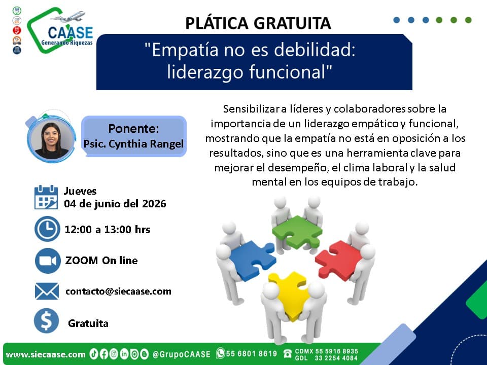 Plática gratuita "empatia no es debilidad: liderazgo funcional"